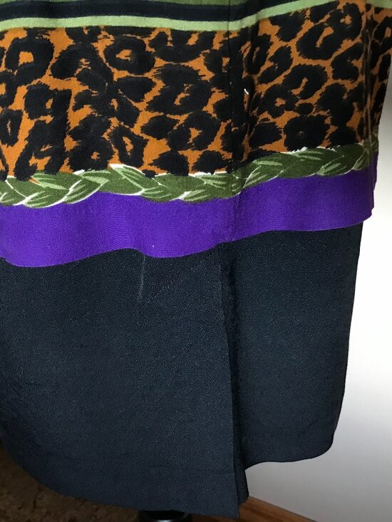 KC Spencer New York Knee-Length Dress: Vintage 70s Floral Leopard Print, Size 10 - Picture 9 of 11